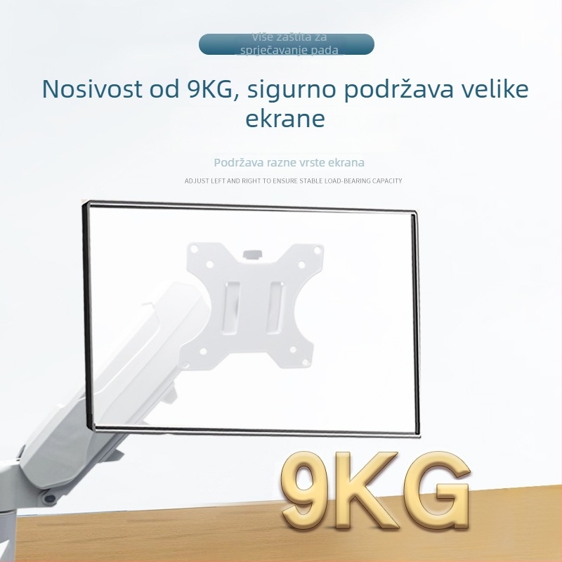 Stalak za monitor s pneumatskom rukom, podesiva visina i okretni mehanički ram, materijal: ugljikova čelika + ABS + PA