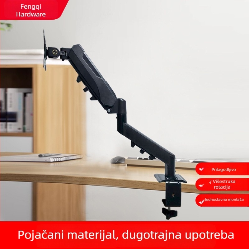 Stalak za monitor s pneumatskom rukom, podesiva visina i okretni mehanički ram, materijal: ugljikova čelika + ABS + PA