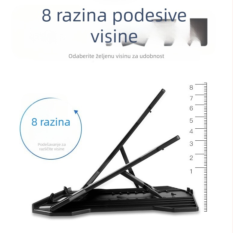 Nossi N2 stalak za laptop i tablet – sklopiv, podesiva visina, plastični