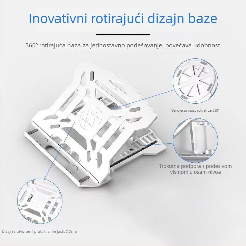 Nossi N2 stalak za laptop i tablet – sklopiv, podesiva visina, plastični
