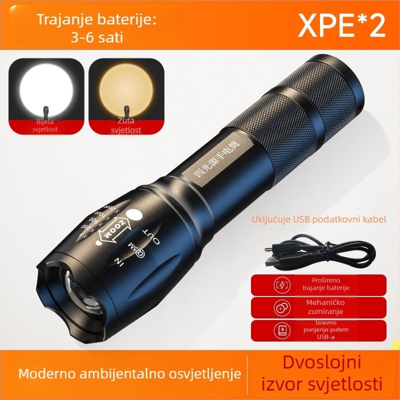 Foto LED rasvjetna lampica s RGB, 5W, 1200mAh, ručno napajanje, uključeni punjač