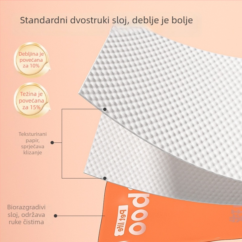 Hanchen debeli plastični vrećice za pse s plosnim otvorom, jednokratne