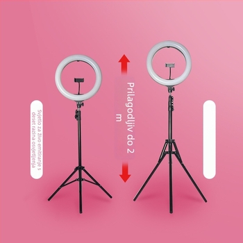 Xinjiasheng LED ring light sa držačem za telefon za fotografiju i live streaming, 12W, 5V/2A, tri boje temperature