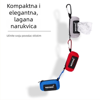 Dispenzer vrećica za izmet psa s kontinuiranom rolom, lagan za nošenje, za vanjsku upotrebu s kukom