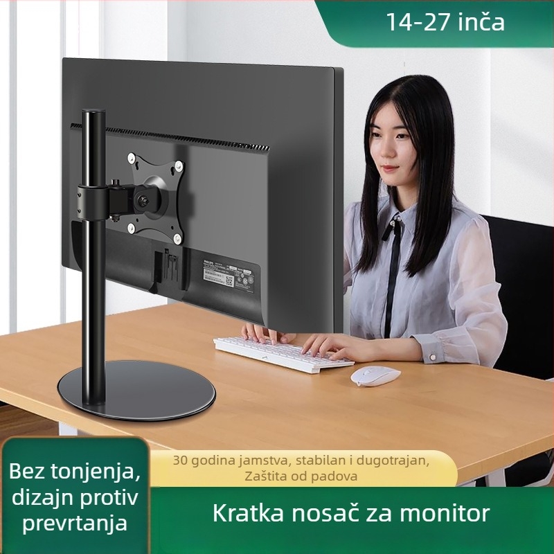 Stalak za monitor na stolu s 360° rotacijom, bez bušenja, podloga za podizanje visine stola