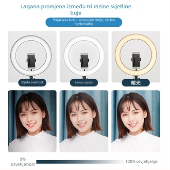 Kružna LED lampica za telefon za selfie i live streaming – 5V, 5W, 3000–6500K, podesiva jačina svjetla