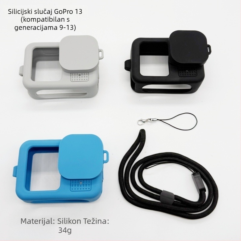 Silikonska zaštitna maska za GoPro 9-13, univerzalna kompatibilnost, zaštita od padova, moguć logotipa