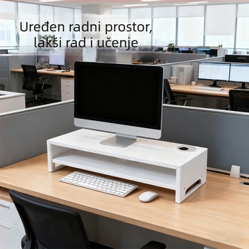 Ureds monitora i prijenosnog računala podizač, dvostruki stalak od karbonskog čelika, minimalistički dizajn, bez montaže