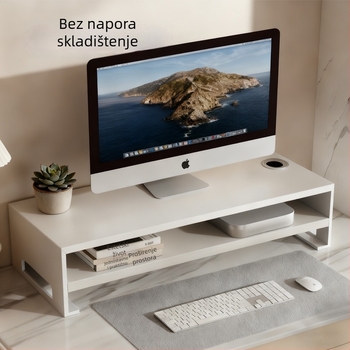 Ureds monitora i prijenosnog računala podizač, dvostruki stalak od karbonskog čelika, minimalistički dizajn, bez montaže