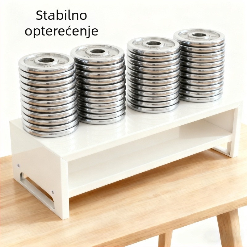 Ureds monitora i prijenosnog računala podizač, dvostruki stalak od karbonskog čelika, minimalistički dizajn, bez montaže