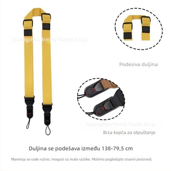 Kamera traka s brzim otpuštanjem – Saiyi Quick-Release Strap – kompatibilna s GoPro, Canon/Nikon DSLR i Sony/Fujifilm/Sigma/Olympus bez oglednih kamera – materijal poliester-pamučna smjesa, nosivost 2–5 kg