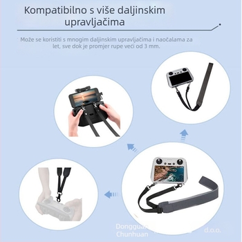 Chunhuang 002 Denim traka za vratilo za DJI daljinski upravljač, podesiva, univerzalna kompatibilnost, moguć ispis logotipa