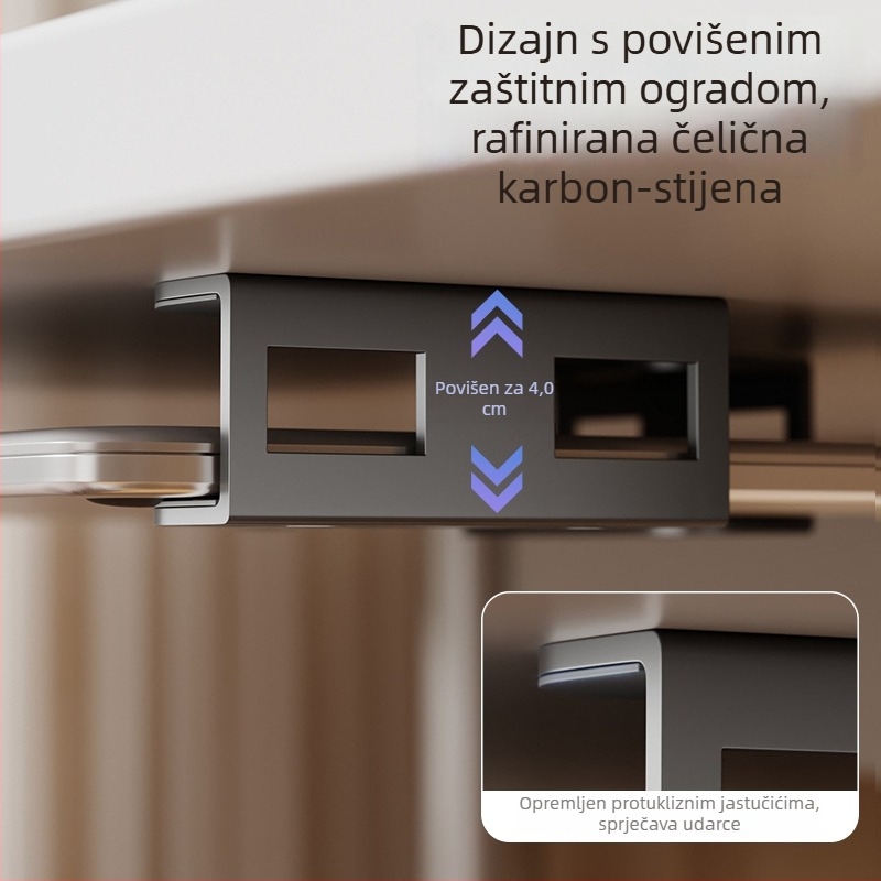 Držač za skladištenje prijenosnog računala ispod stola, plastična konstrukcija, model: Under-table storage bracket, težina 200 g, uveden 2024