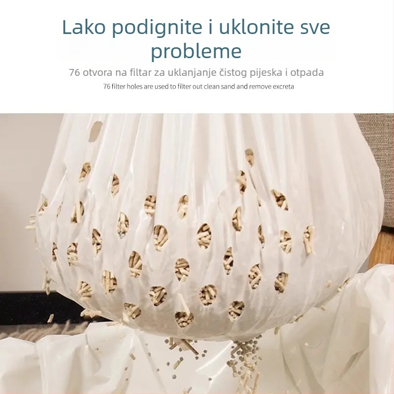 Jednokratna filtrirajuća vrećica za mačji pijesak (ravnog otvora, plastična, debela)