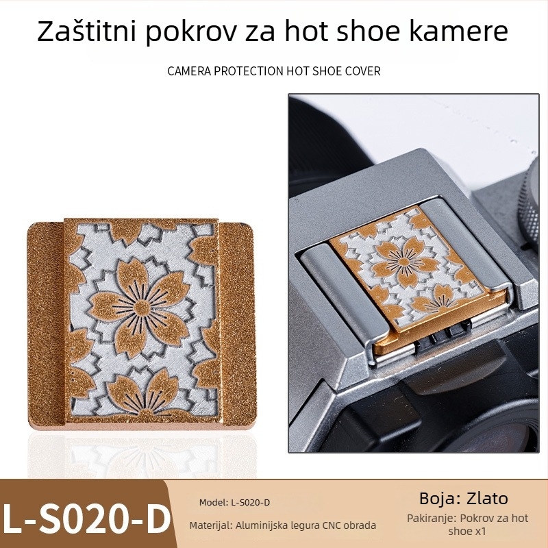 Metalni zaštitni poklopac za hot shoe za digitalne fotoaparate; otporan na prašinu, dekorativan, s ugrađenim nivom.