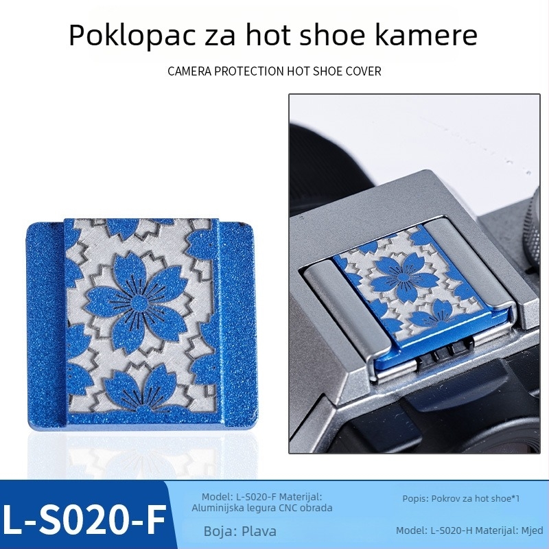 Metalni zaštitni poklopac za hot shoe za digitalne fotoaparate; otporan na prašinu, dekorativan, s ugrađenim nivom.