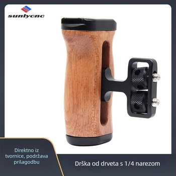 Držač za SLR fotoaparat od drveta – aluminijska legura, 1/4 navoj, detalj Rosewood