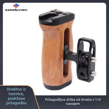 Držač za SLR fotoaparat od drveta – aluminijska legura, 1/4 navoj, detalj Rosewood