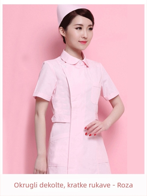 Medicinska uniforma: vršni dio s djelomičnim kopčanjem, okrugli ovratnik, dugi rukavi, zimska uska silueta; pamuk 90–95% za medicinsko osoblje u dentalnim i kozmetičkim klinikama