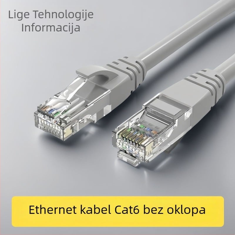 CAT6 Ethernet kabel za mrežu, RJ-45 konektor, Gigabit brzina, twist-pair, materijal: bakar obložen aluminijem, za router