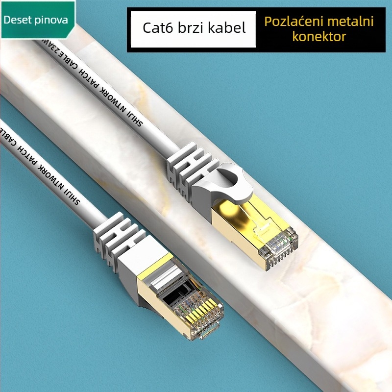 Cat6 Gigabit Ethernet kabel, unutarnji, RJ-45, uvijeni pari, 1 m