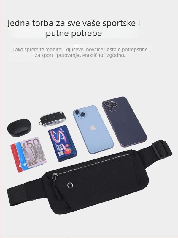Sportski pojas za struk – Oxford tkanina, prozračan, vodootporan, ultra lagan, unisex, za aktivnosti na otvorenom