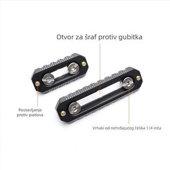 Držač za fotoaparat od aluminijske legure, NATO univerzalni, dvoglavni, protuklizni, s 1/4-inčnim vijkom