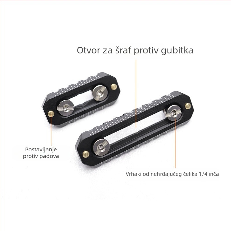 Držač za fotoaparat od aluminijske legure, NATO univerzalni, dvoglavni, protuklizni, s 1/4-inčnim vijkom