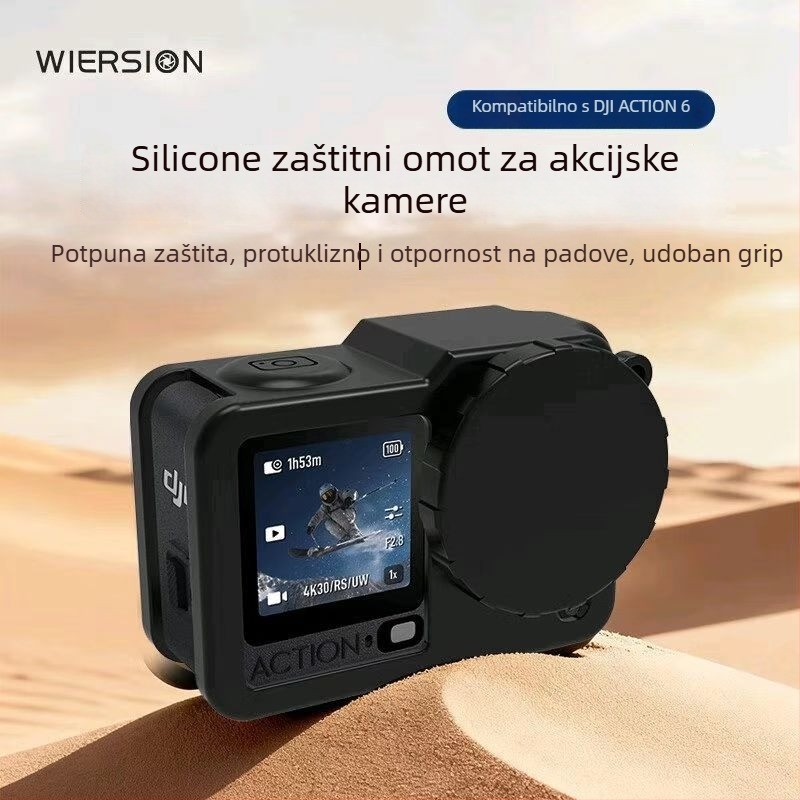 Wiersion silikonska zaštitna futrola za DJI Action6 za sportsku kameru - silikon visoke kvalitete; kompatibilan s DJI Action6; kompletan set; mogućnost ispisa logotipa