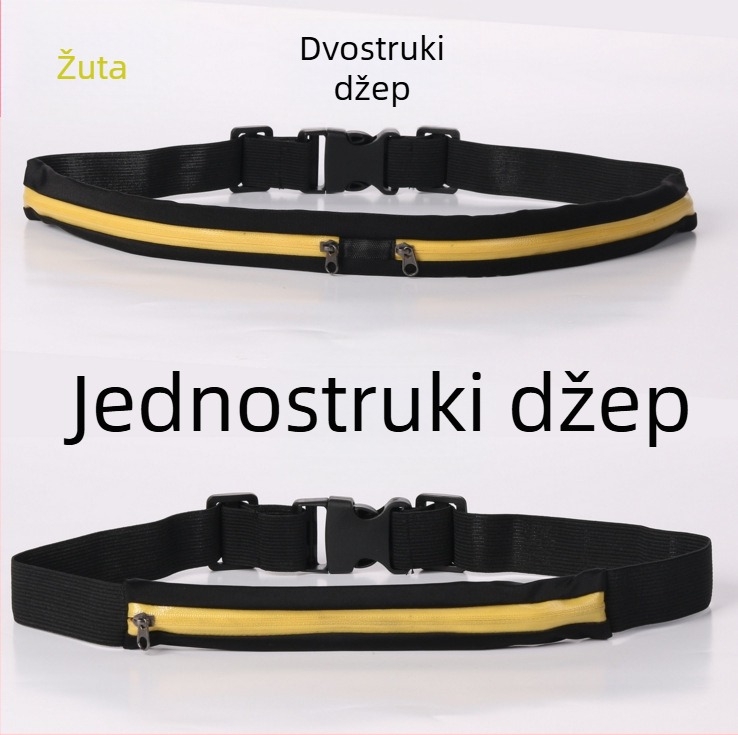 Torba za struk za sportske aktivnosti s diskretnom pretincom za telefon, pogodna za biciklizam i trčanje, visoka elastičnost, moderan sportski dizajn