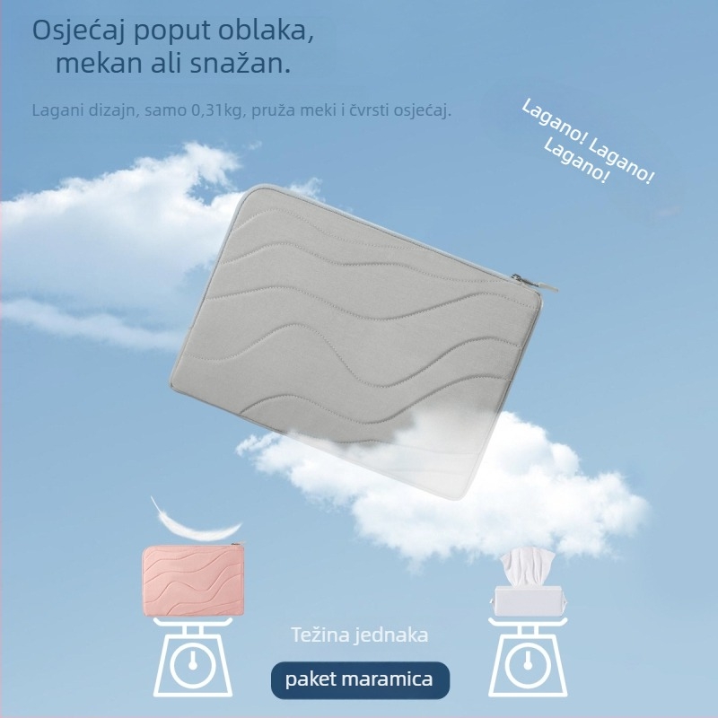 Tigernu futrola za 14-inčni laptop, vodootporna vanjska Taslon 280D, prozračna tkanina, baršunasta podstava, unisex, jednobojna, zemljasta tekstura, gradski minimalistički stil