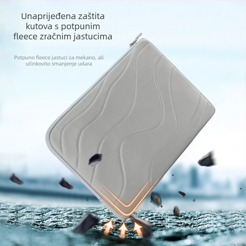 Tigernu futrola za 14-inčni laptop, vodootporna vanjska Taslon 280D, prozračna tkanina, baršunasta podstava, unisex, jednobojna, zemljasta tekstura, gradski minimalistički stil