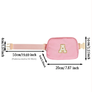 Torba za struk s višestrukim pretincima i unutarnjim međupodjelom, poliester, zatvaranje zipom, laminirani džep sa zipom, za slobodno vrijeme putovanja