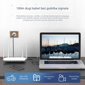 Xinjin J1001 Cat5A Gigabit mrežni kabel za usmjerivač, CAT5A konektori, aluminijsko-magnezijev vodnik, model J1001