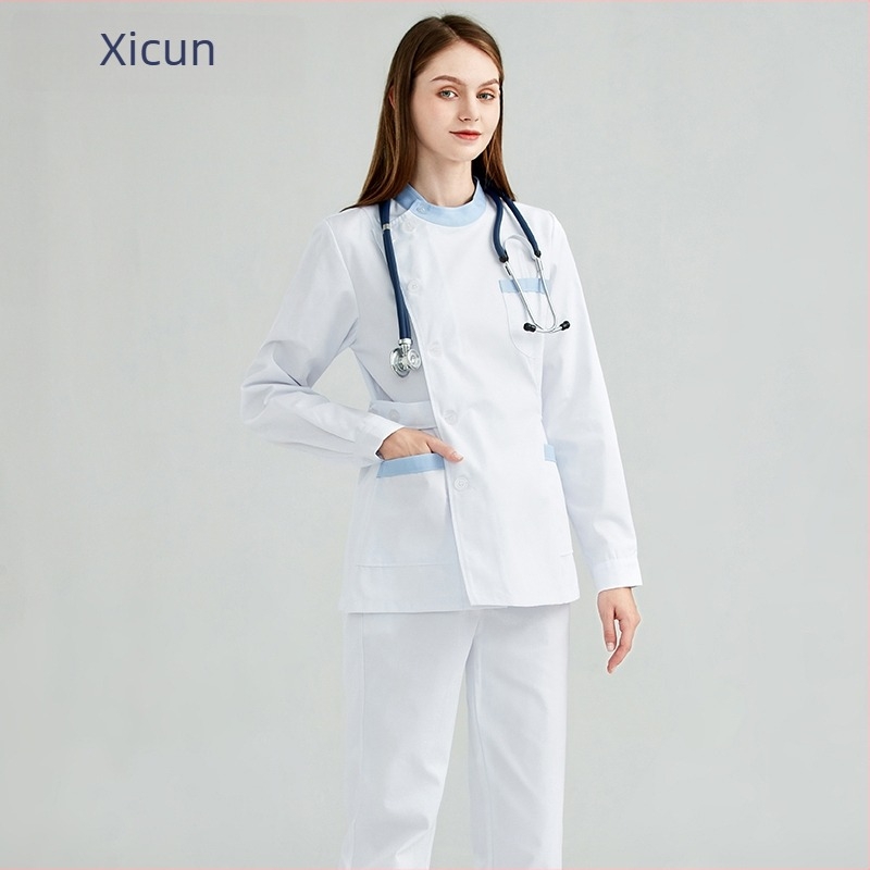 Uniforma za medicinsku sestru za stomatološke i kozmetičke salone, set gornji dio i hlače, prozračan mrežasti materijal, pamuk-poliester smjesa, okrugli izrez, kratki rukavi, unisex