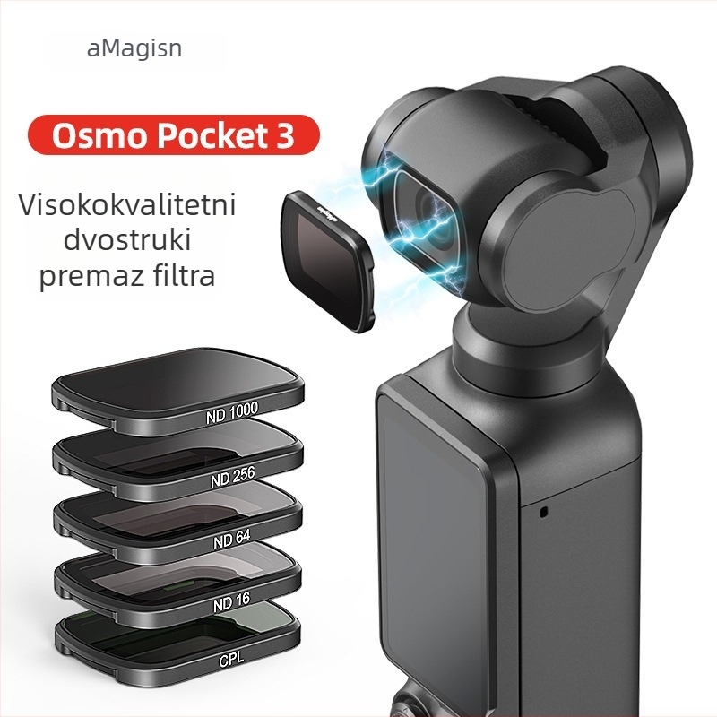 Amagisn Op3 ND zaštitni filtr za DJI Osmo Pocket3 — aluminijska legura + staklo; uključuje zaštitnu kutiju