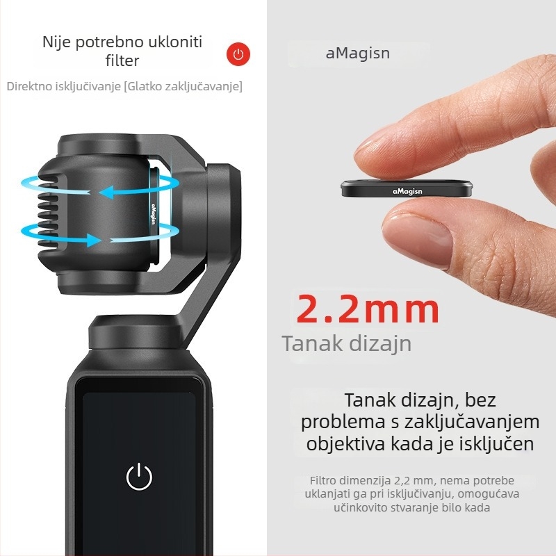 Amagisn Op3 ND zaštitni filtr za DJI Osmo Pocket3 — aluminijska legura + staklo; uključuje zaštitnu kutiju