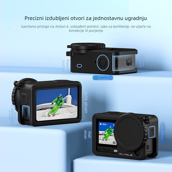 Silikonska futrola za DJI Action 6 s zaštitom objektiva, ublažavanjem udaraca i zaštitom od pada — težina 14,7 g