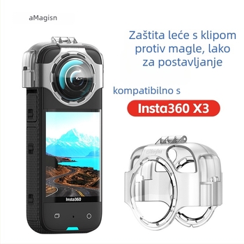 amagisn Silikonska zaštita objektiva za Insta360 X3, klipsni zatvarač, otporan na pad, protiv zamagljivanja