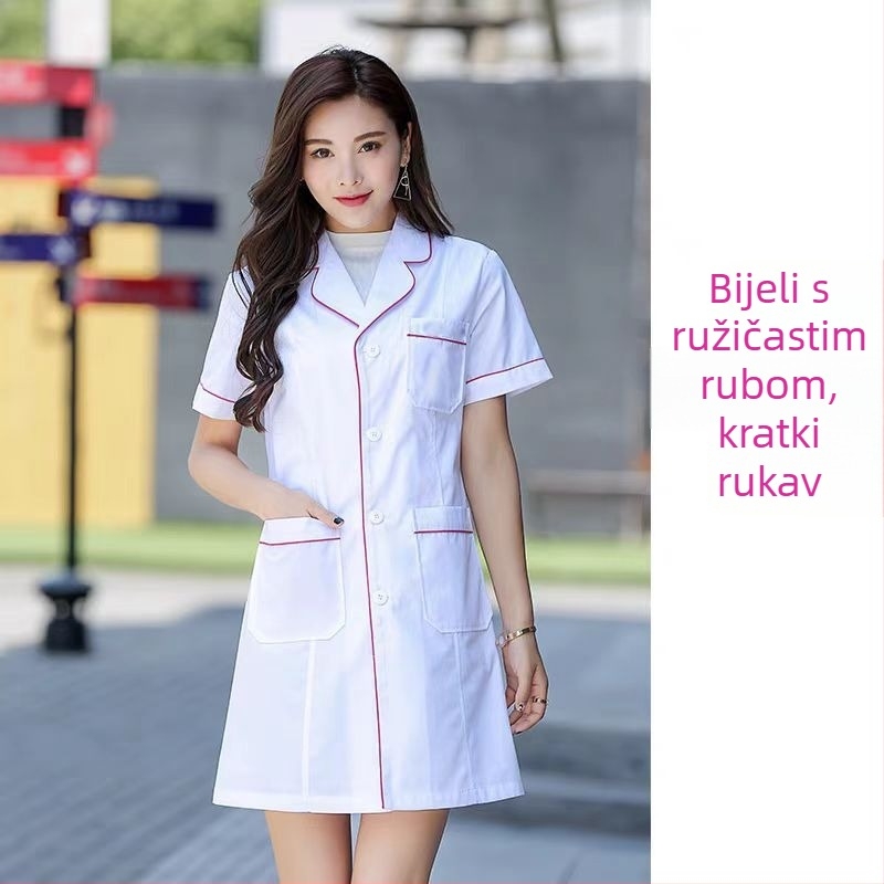 Unisex medicinski kaput – V-izrez, dugi rukavi, pamuk-poliester smjesa (30-50% pamuk, 50-70% poliester), odvlaživanje vlage