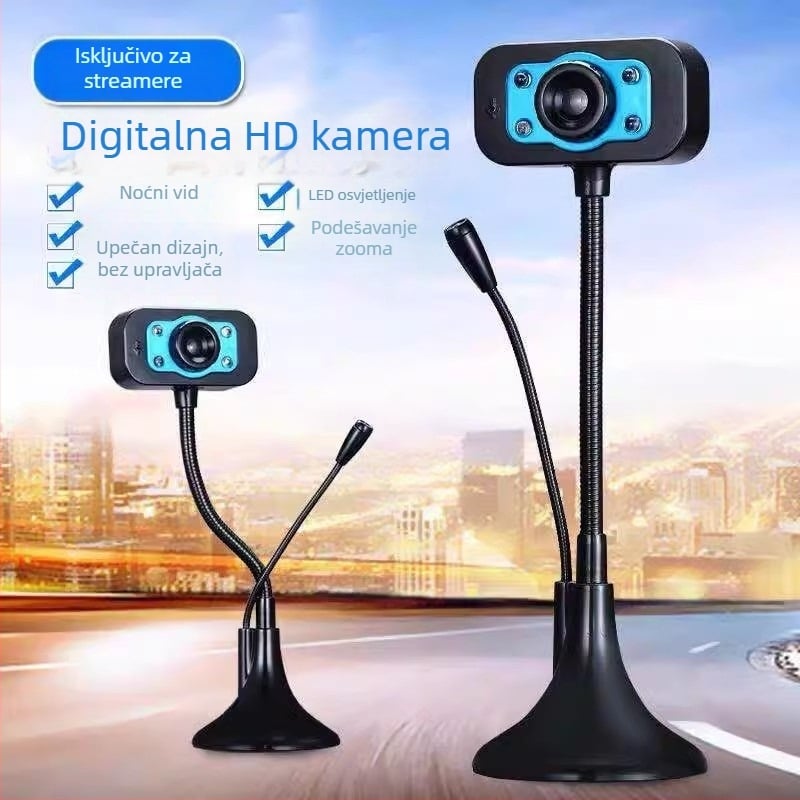 Web kamera za stolno računalo i prijenosno računalo s integriranim mikrofonom, USB 2.0, 640x480, 30FPS
