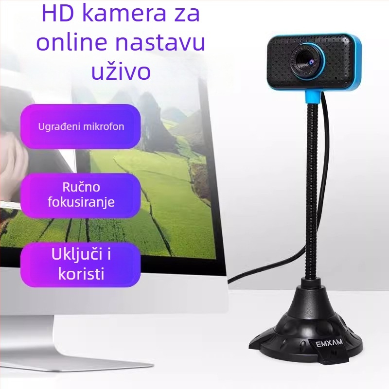 Web kamera za stolno računalo i prijenosno računalo s integriranim mikrofonom, USB 2.0, 640x480, 30FPS