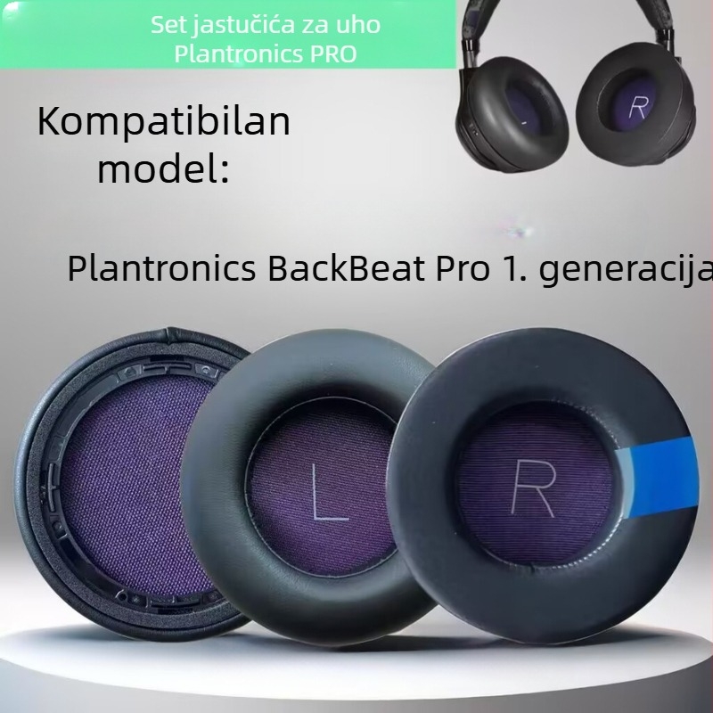 Zaštitni poklop za slušalice Plantronics BackBeat Pro prve generacije – jastučići za uši i zaštita trake za glavu, 93 mm
