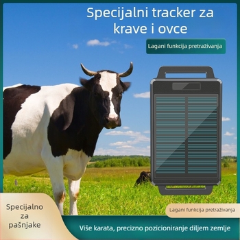 TYNY065 GPS locator za velike životinje, 4G praćenje, točnost 3 m, alarmi: prekid napajanja, mobilni alarm, ograda, solarno punjenje