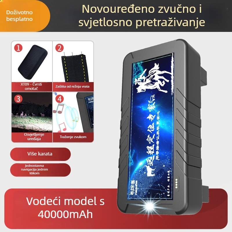 TYNY065 GPS locator za velike životinje, 4G praćenje, točnost 3 m, alarmi: prekid napajanja, mobilni alarm, ograda, solarno punjenje