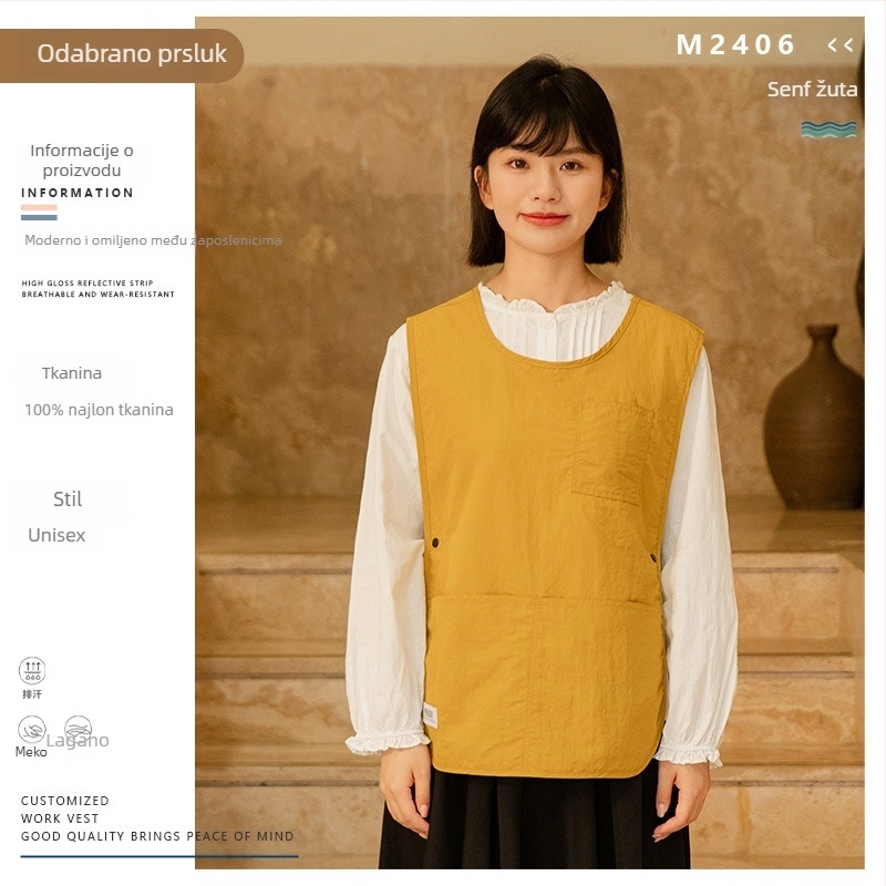 Pregača s rukavima – otporna na ulje, vodootporna, s logotipom, minimalističkog stila