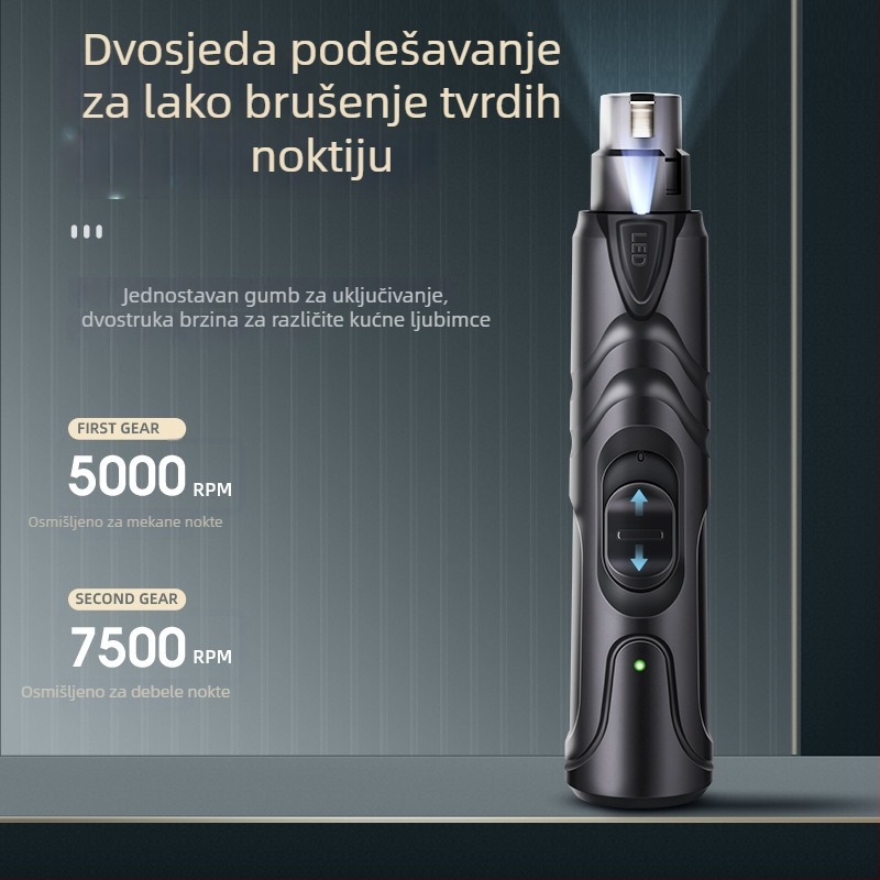 Električni pilnik za pse s kovnim tijelom, set od 50 komada, Youyi Push marka, višenamjenski alat za njegu kućnih ljubimaca
