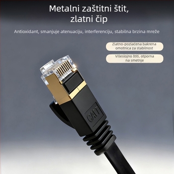 Telescopijski Cat.7 RJ-45 mrežni kabel s izvučnim dizajnom, 10 Gbps, čist bakar
