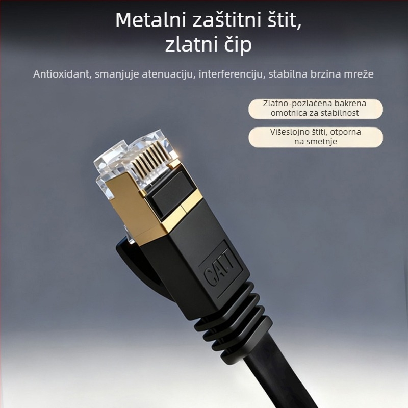 Telescopijski Cat.7 RJ-45 mrežni kabel s izvučnim dizajnom, 10 Gbps, čist bakar