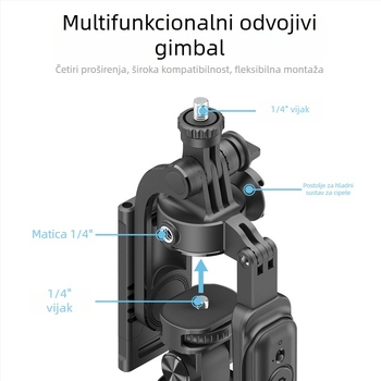 Selfie štapić s stativom, produživač, daljinski upravljač, Bluetooth, ABS + aluminijska legura
